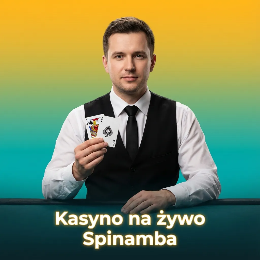 Ekran kasyna na żywo Spinamba z ruletką, blackjackiem i krupierem transmitowanym przez kamerę