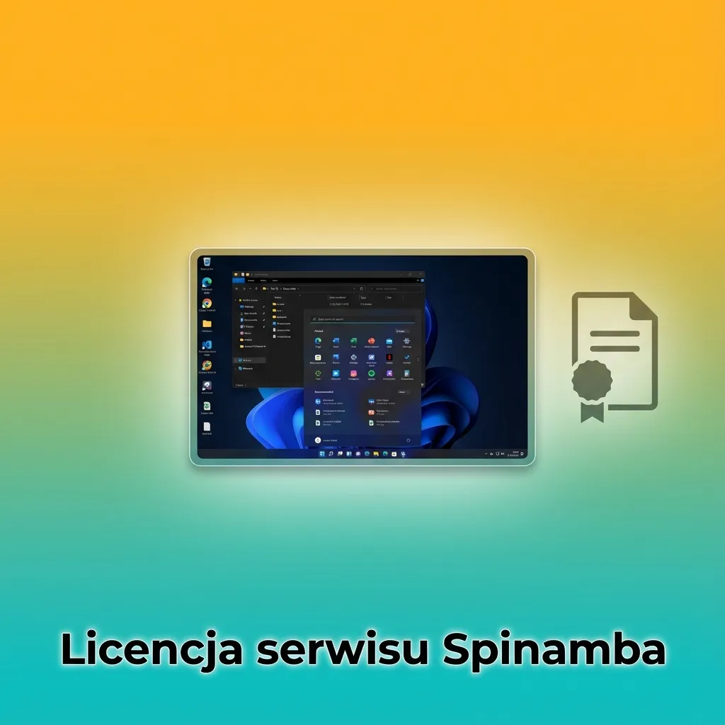 Infografika o licencji Curacao eGaming serwisu Spinamba, z logo, numerem licencji i informacją o dostępności w Polsce
